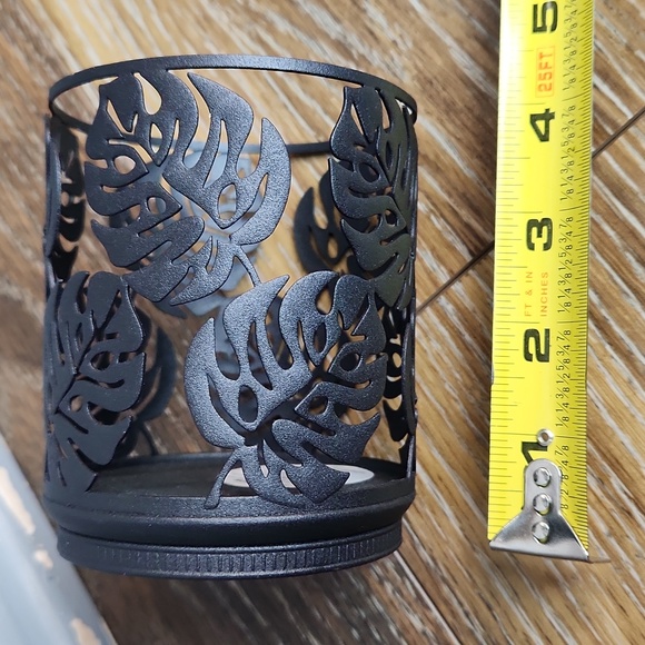 NWT Bath & Body Works Black Monstera Palm Leaf Candle Holder - Picture 5 of 9